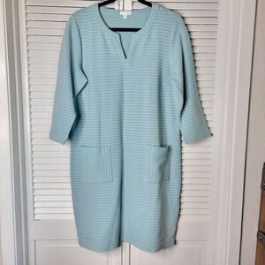 3‎ / $30 J Jill Dress Medium Seaglass Green Textured Casual Pullover Pockets